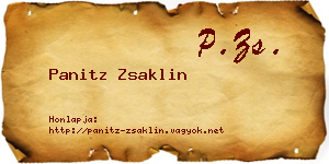 Panitz Zsaklin névjegykártya